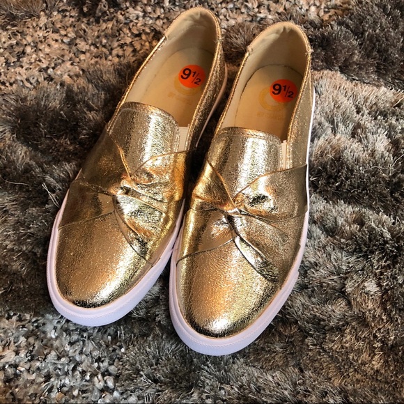 G by Guess Shoes - G by Guess Gold Metallic Slip Ons
